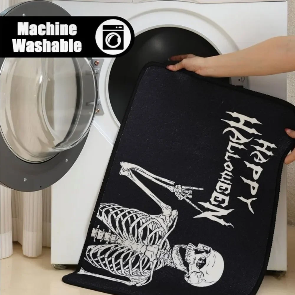 Skull Halloween Bath Mat - Soft Non-Slip Bath Mat Absorbent Bath Rugs for